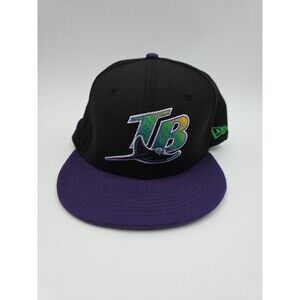 VINTAGE Tampa Bay Rays Hat Cap Fitted Mens 8 Baseball Devil Wool Purple 59fifty